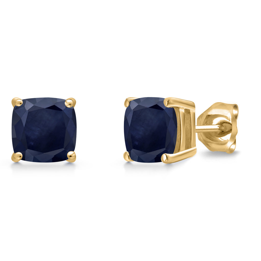 Blue Sapphire - September_Earrings in 14K Yellow Gold