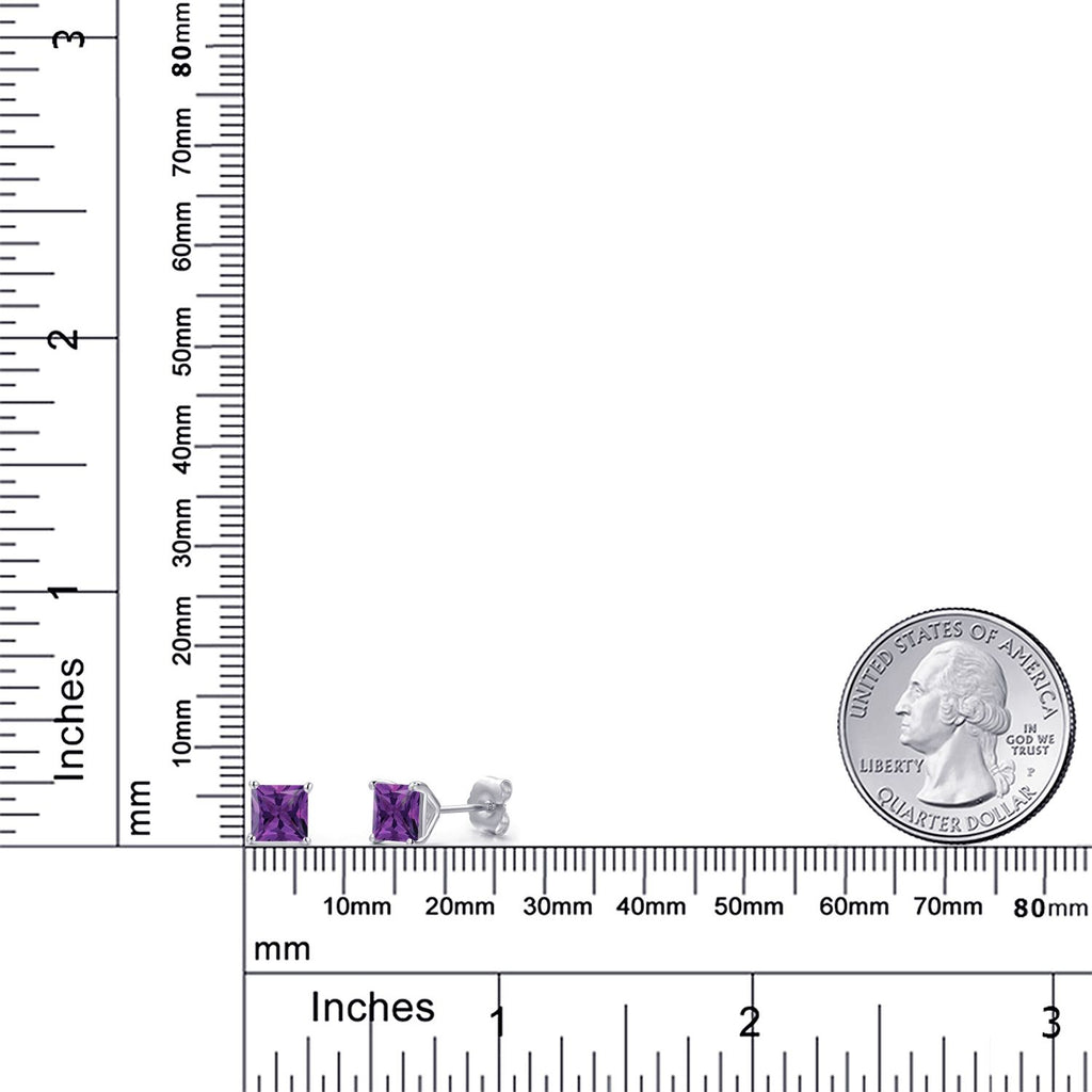 Amethyst - February_Earrings in 14K White Gold