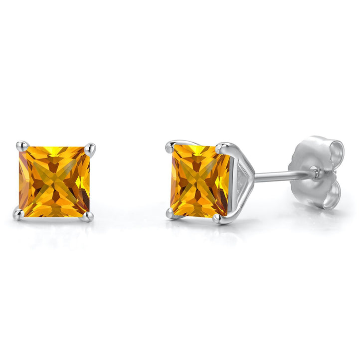 Citrine - November_Earrings in 14K White Gold
