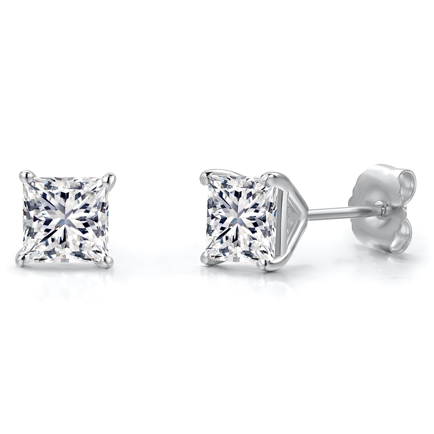 White Lab Grown Diamond - April_Earrings in 14K White Gold