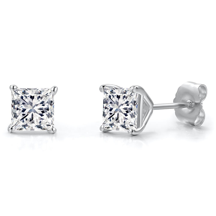 White Lab Grown Diamond - April_Earrings in 14K White Gold