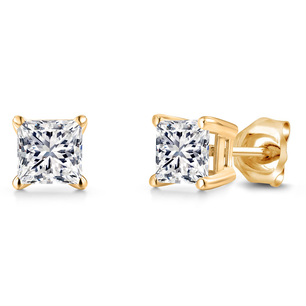 White Lab Grown Diamond - April_Earrings in 14K Yellow Gold