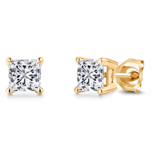 White Lab Grown Diamond - April_Earrings in 14K Yellow Gold