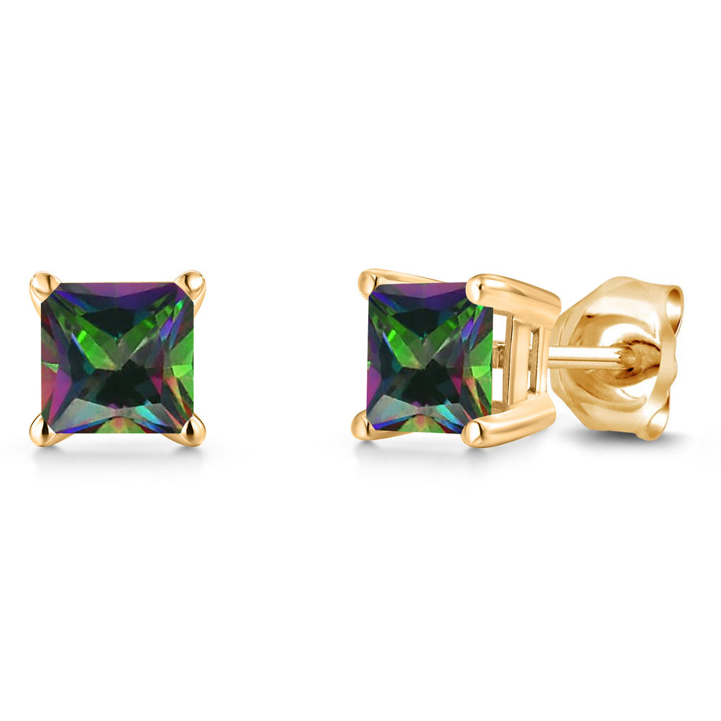 Green Mystic Topaz_Earrings in 14K Yellow Gold