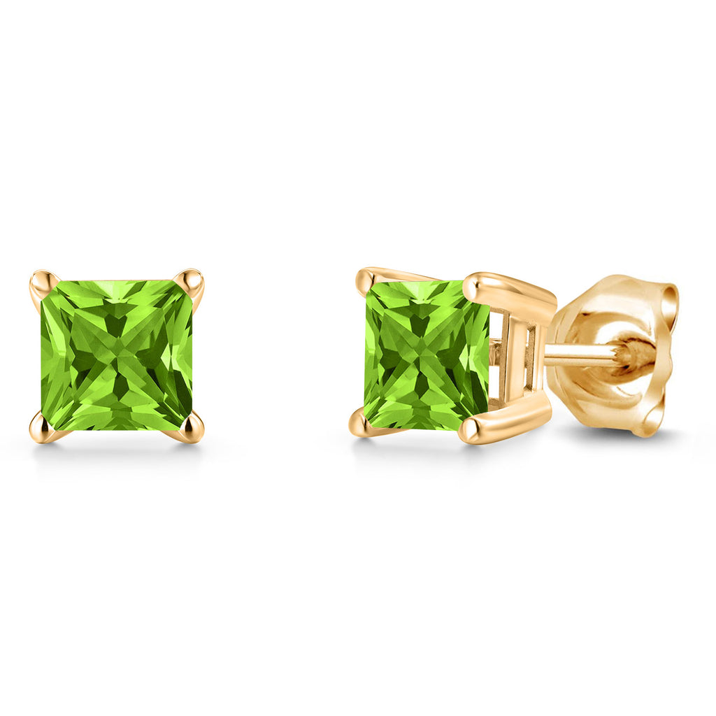 Peridot - August_Earrings in 14K Yellow Gold