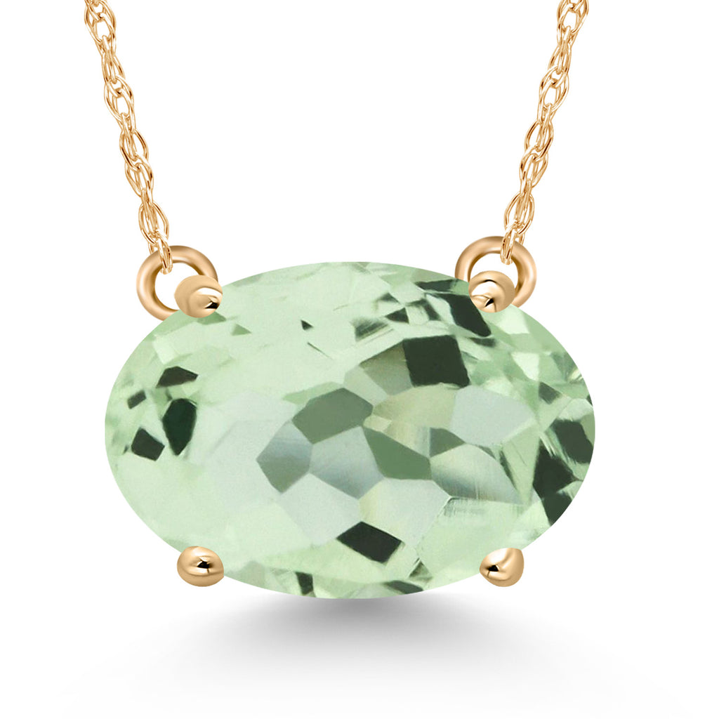 Prasiolite_Pendant in 14K Yellow Gold