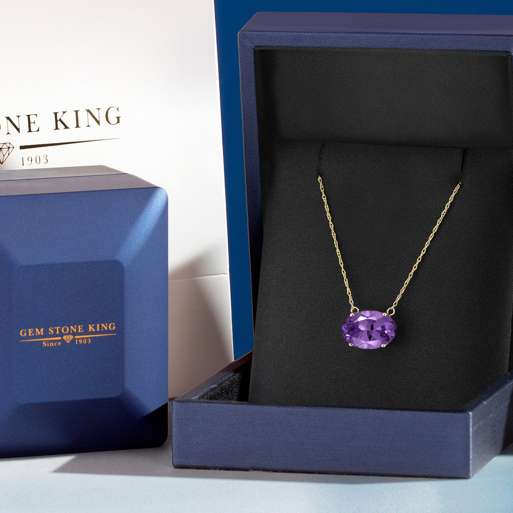 Amethyst - February_Pendant in 14K Yellow Gold