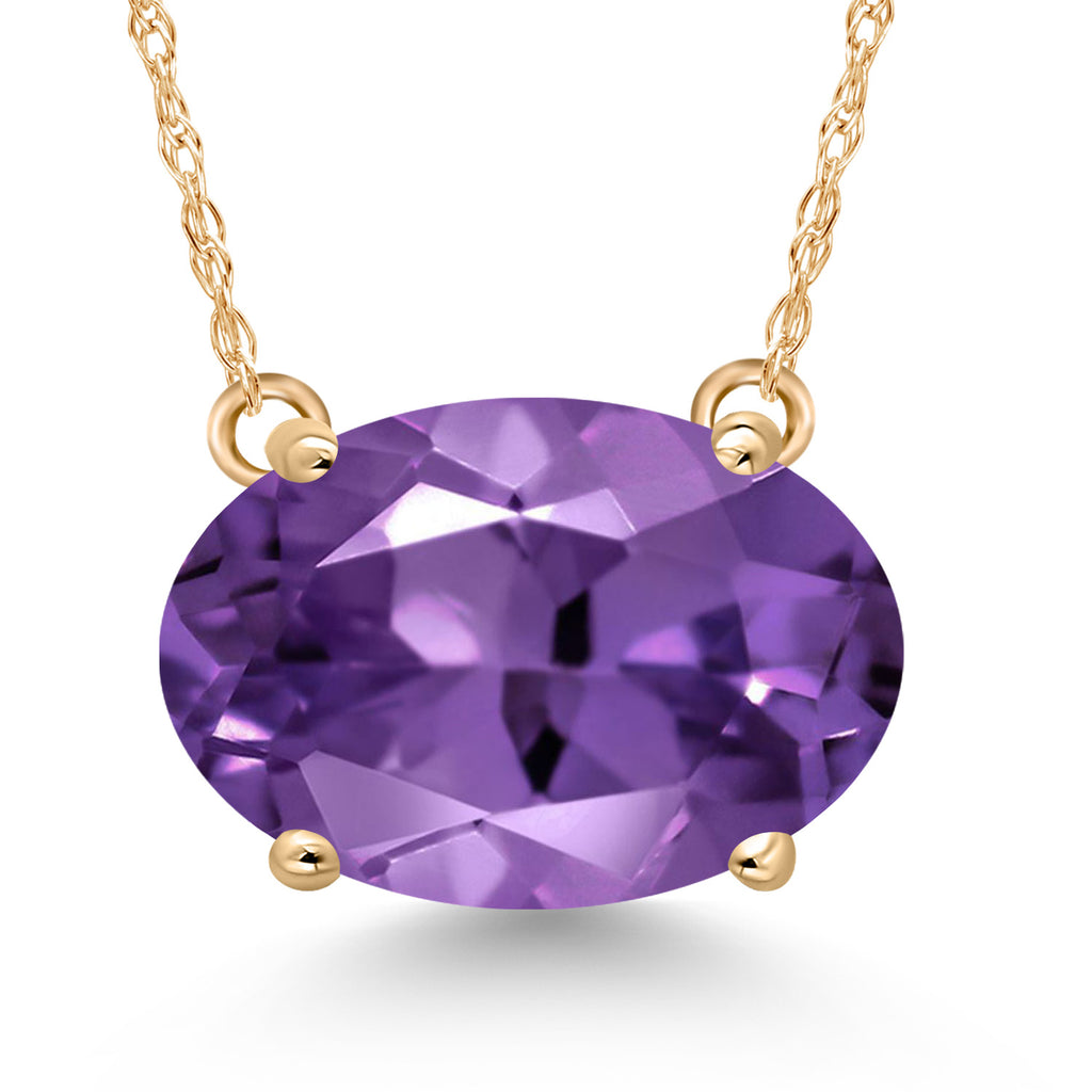 Amethyst - February_Pendant in 14K Yellow Gold