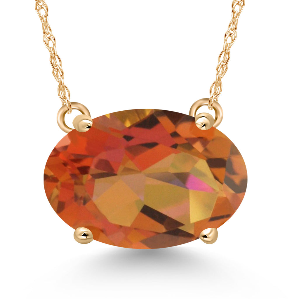 Twilight Orange Mystic Quartz_Pendant in 14K Yellow Gold