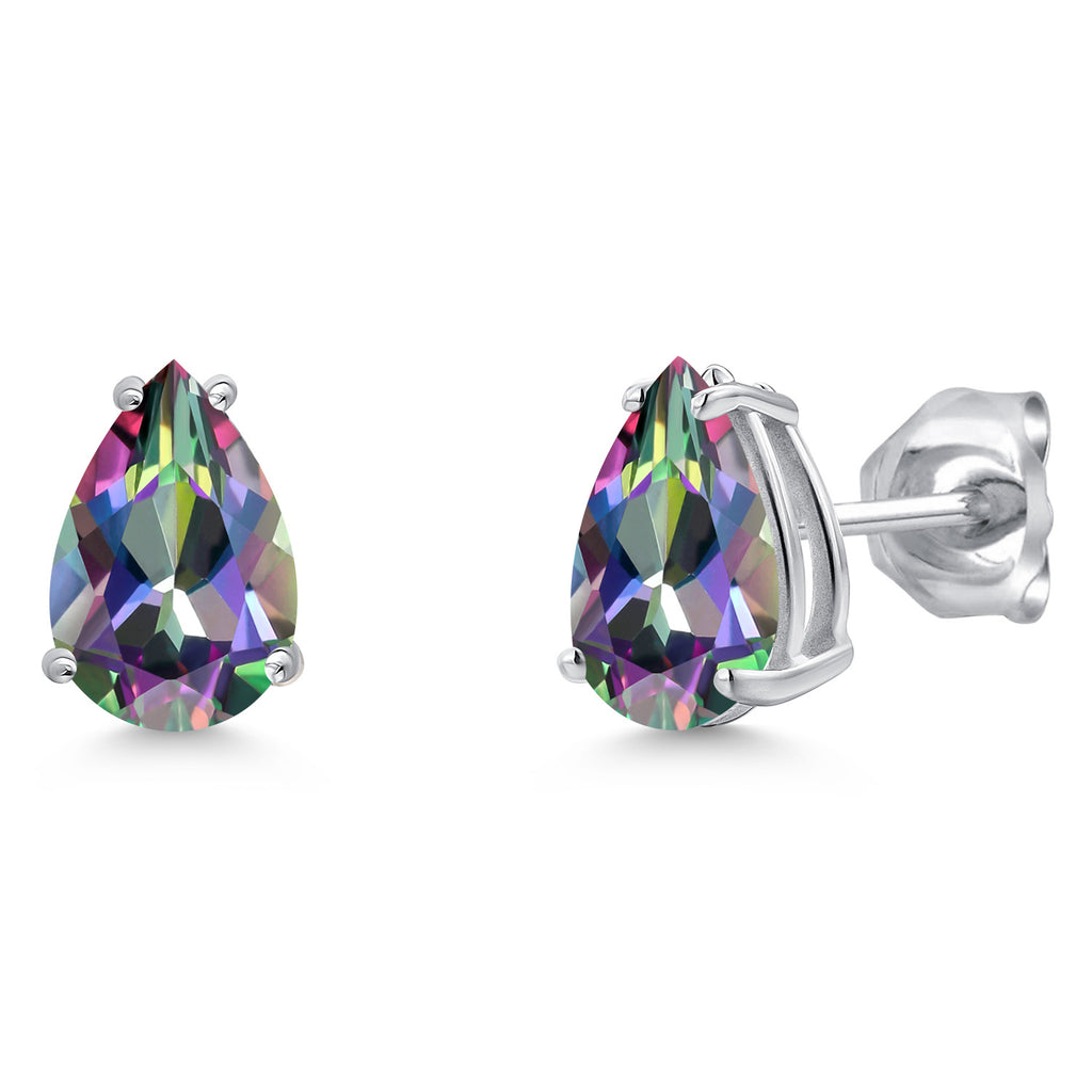 Green Mystic Topaz_Earrings in 14K White Gold