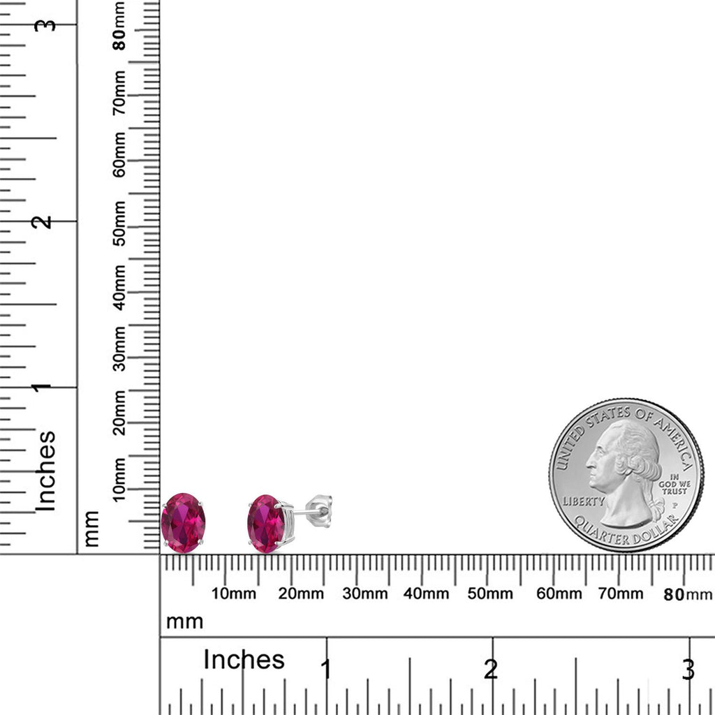Created Ruby - July_Earrings in 14K White Gold