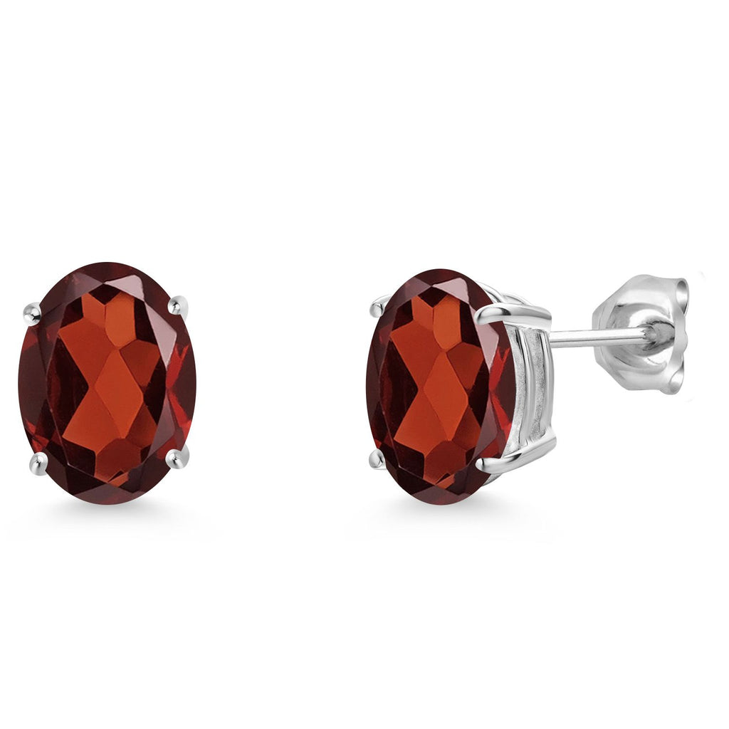 Garnet - January_Earrings in 14K White Gold