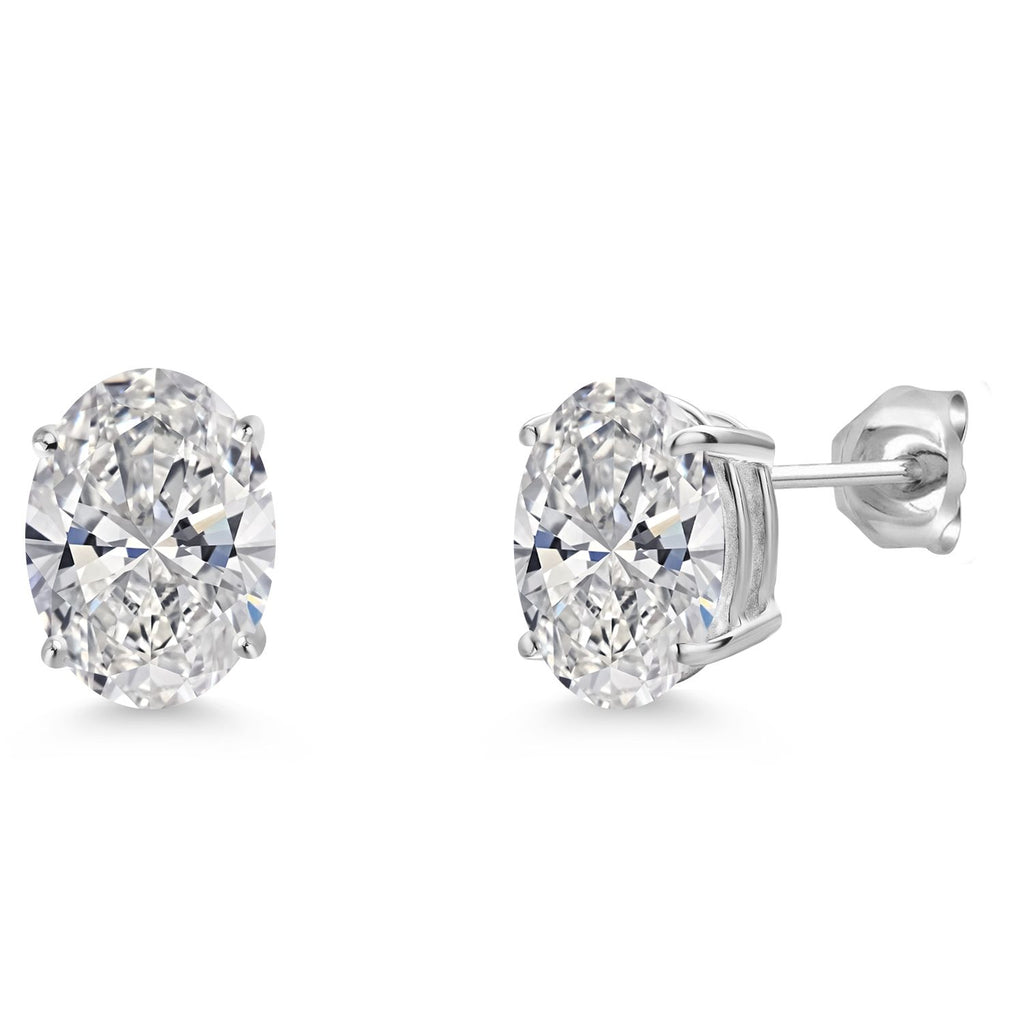 Gem Stone King 2 to 3 Carat 14K Gold IGI Certified Oval Lab Grown Diamond Stud Earrings | D-E Color | VS1 Clarity | Gold Earrings For Women Men