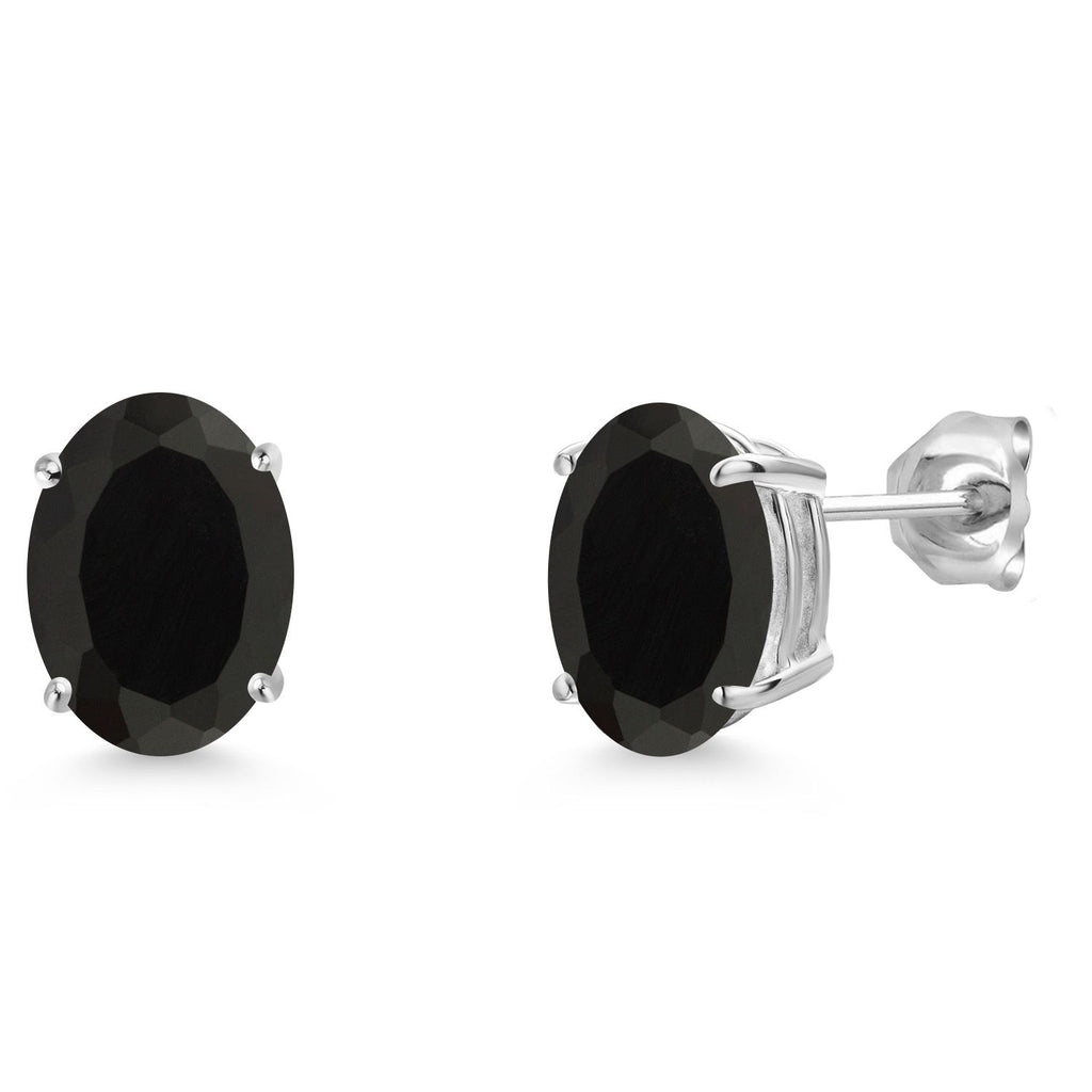 Onyx - December_Earrings in 14K White Gold