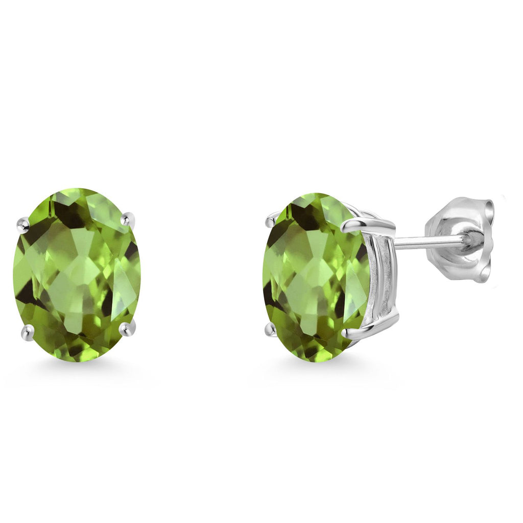 Peridot - August_Earrings in 14K White Gold