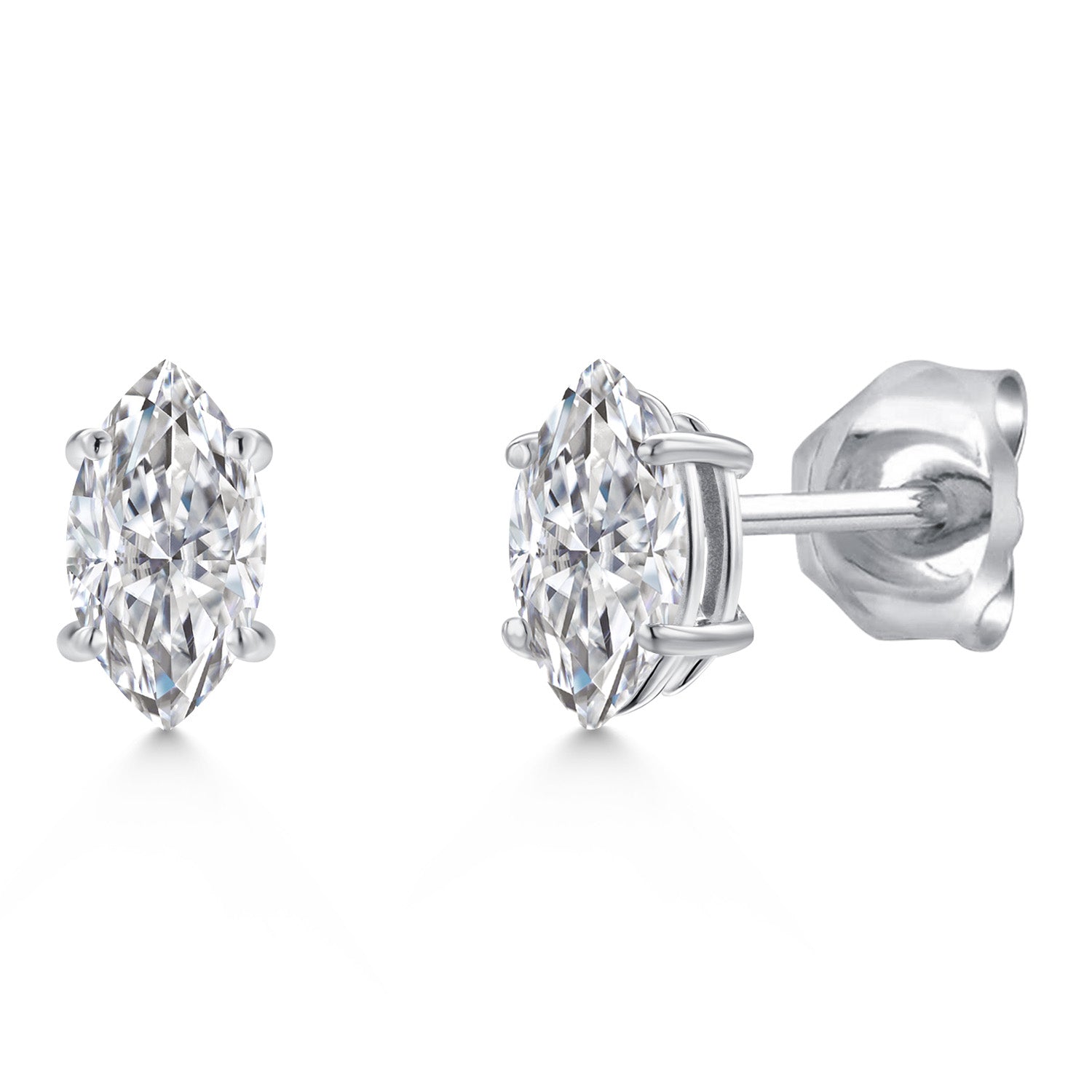White Lab Grown Diamond - April_Earrings in 14K White Gold