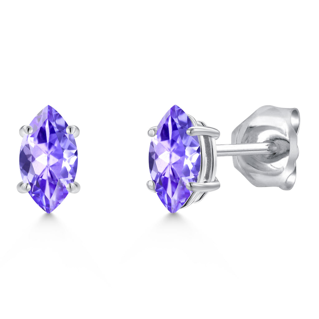 Tanzanite - December_Earrings in 14K White Gold