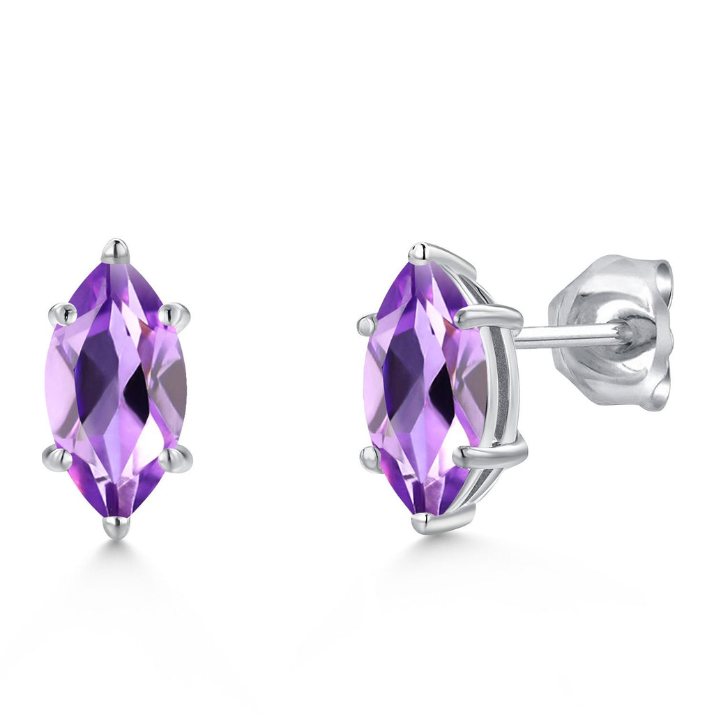 Amethyst - February_Earrings in 14K White Gold