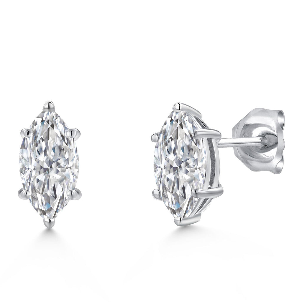 White Lab Grown Diamond - April_Earrings in 14K White Gold