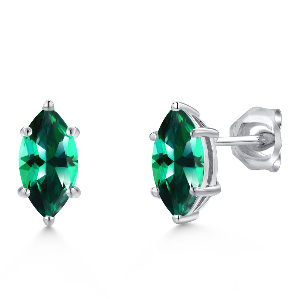 Rainforest Topaz - November_Earrings in 14K White Gold