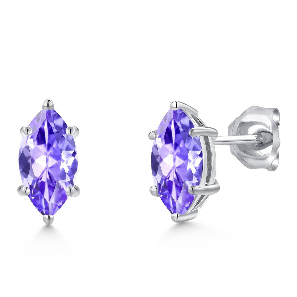 Tanzanite - December_Earrings in 14K White Gold