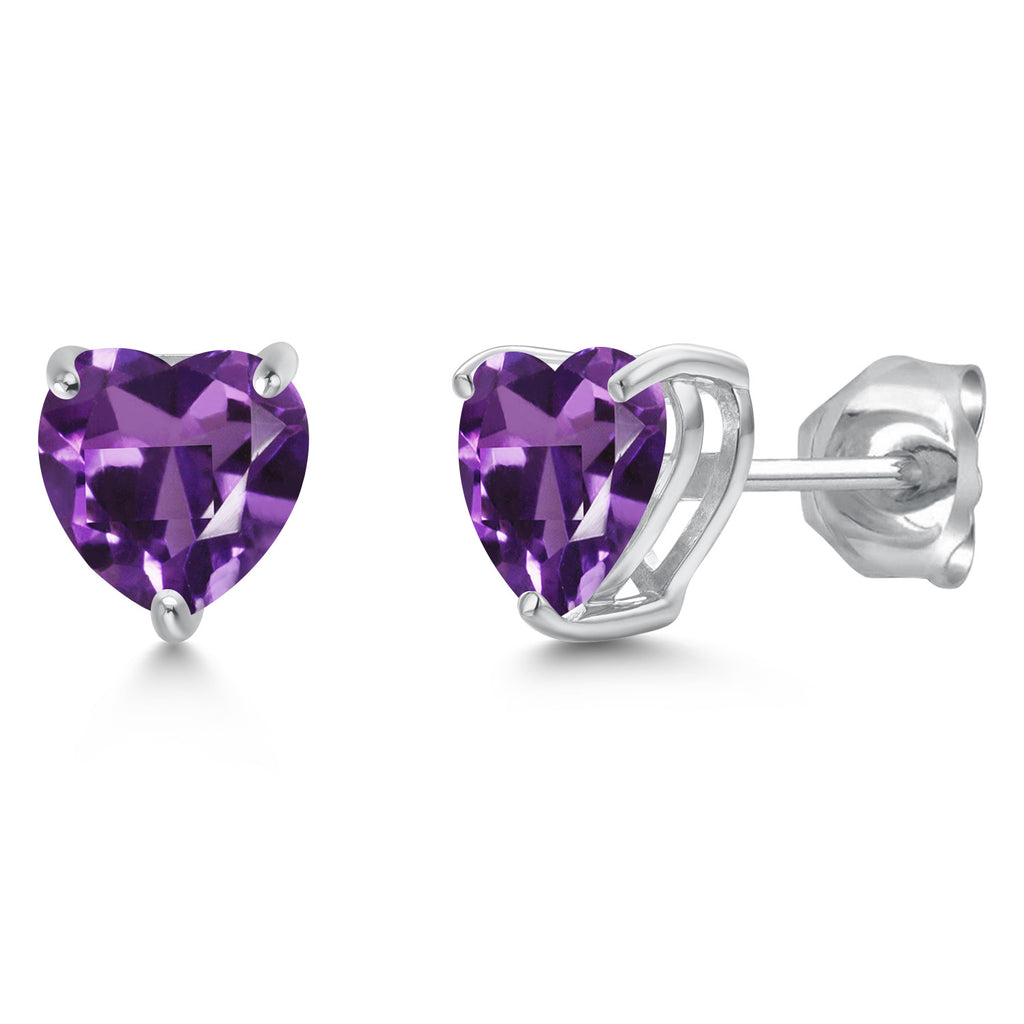 Amethyst - February_Earrings in 14K White Gold