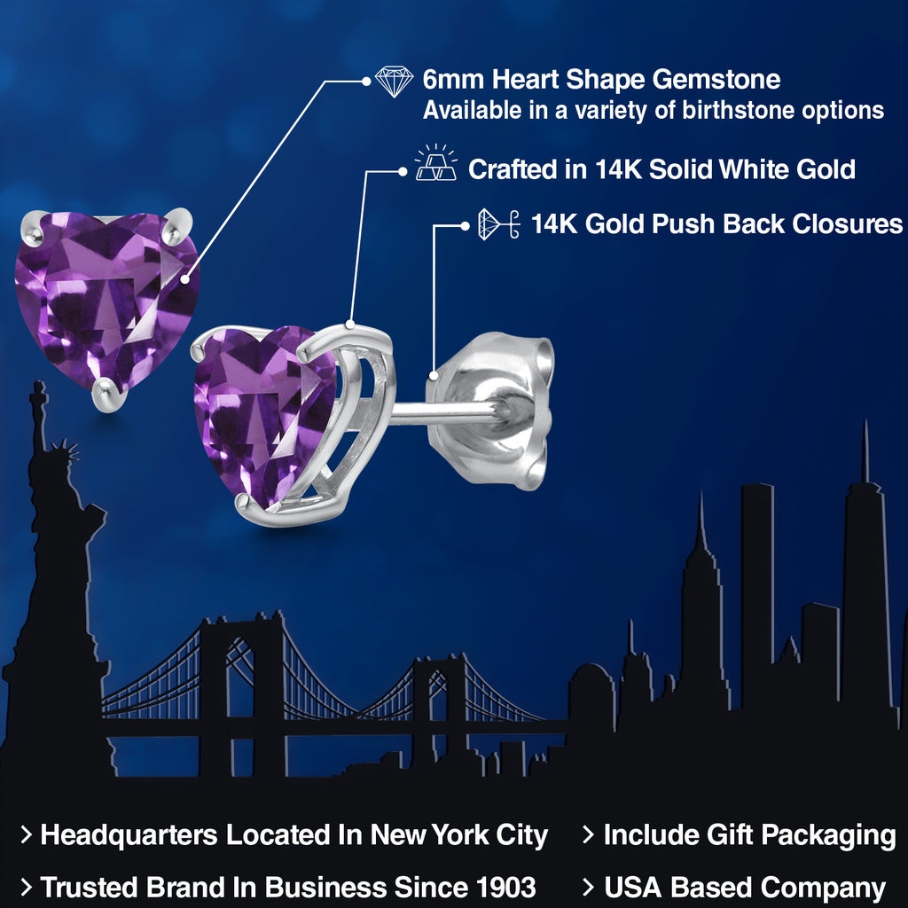 Amethyst - February_Earrings in 14K White Gold