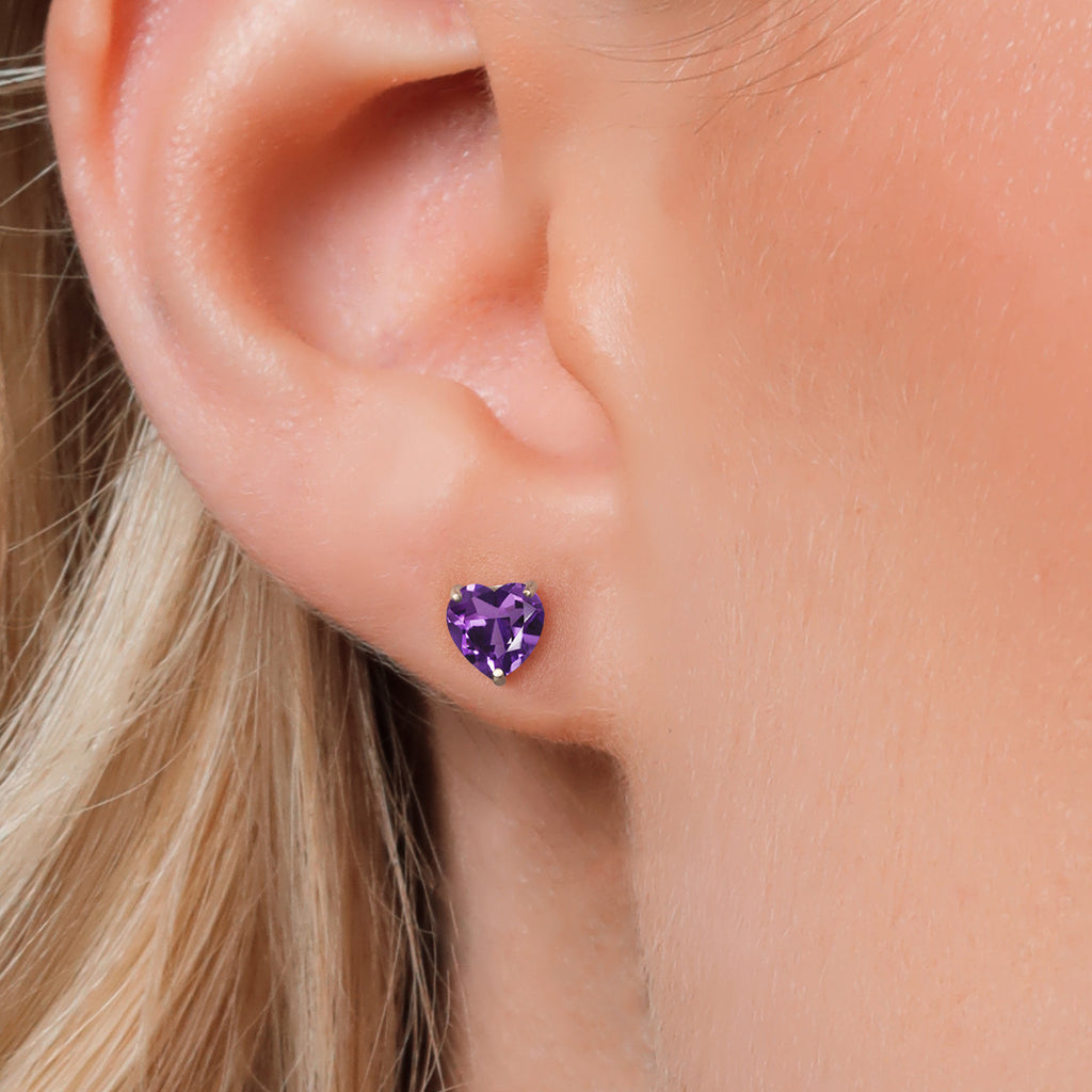 Amethyst - February_Earrings in 14K White Gold