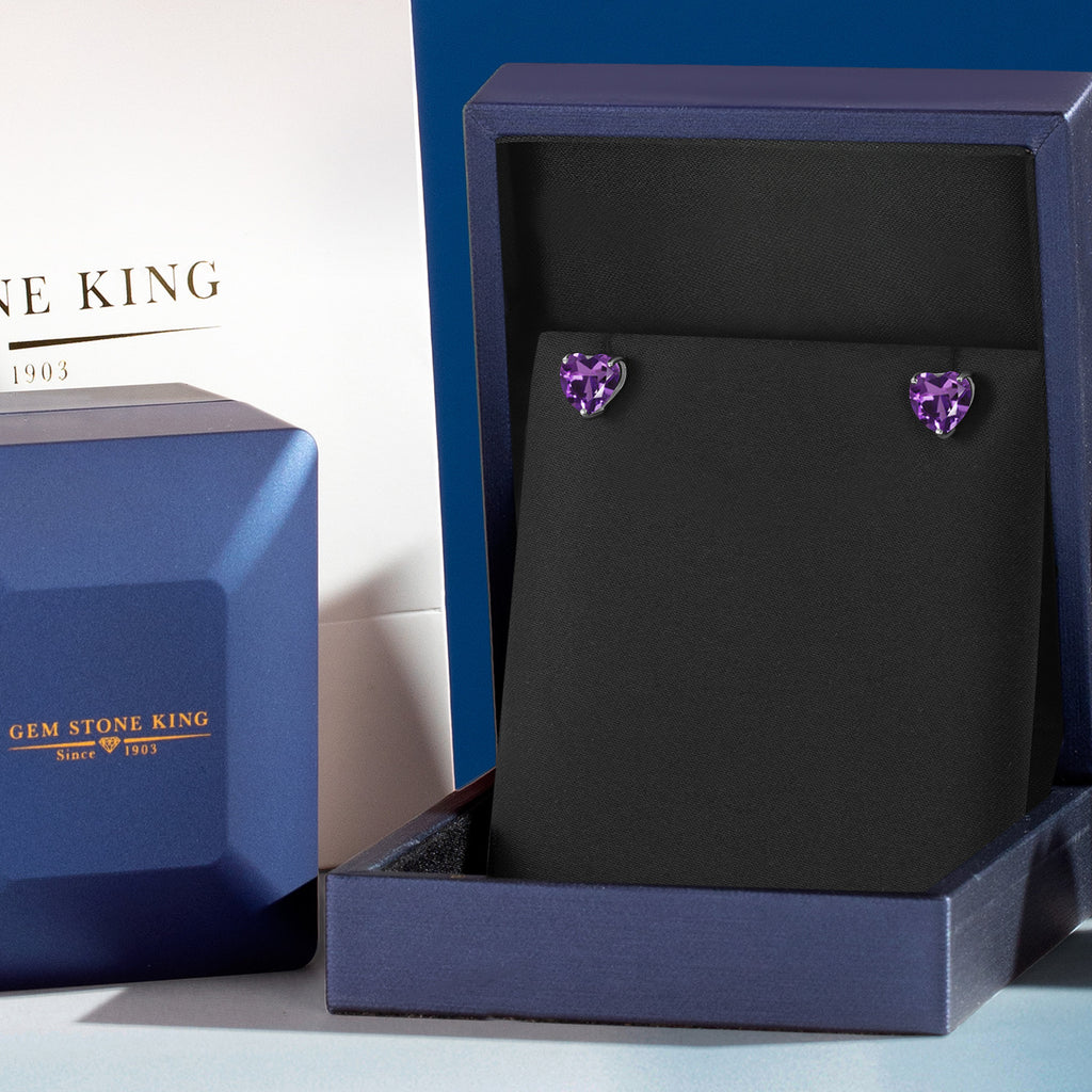 Amethyst - February_Earrings in 14K White Gold