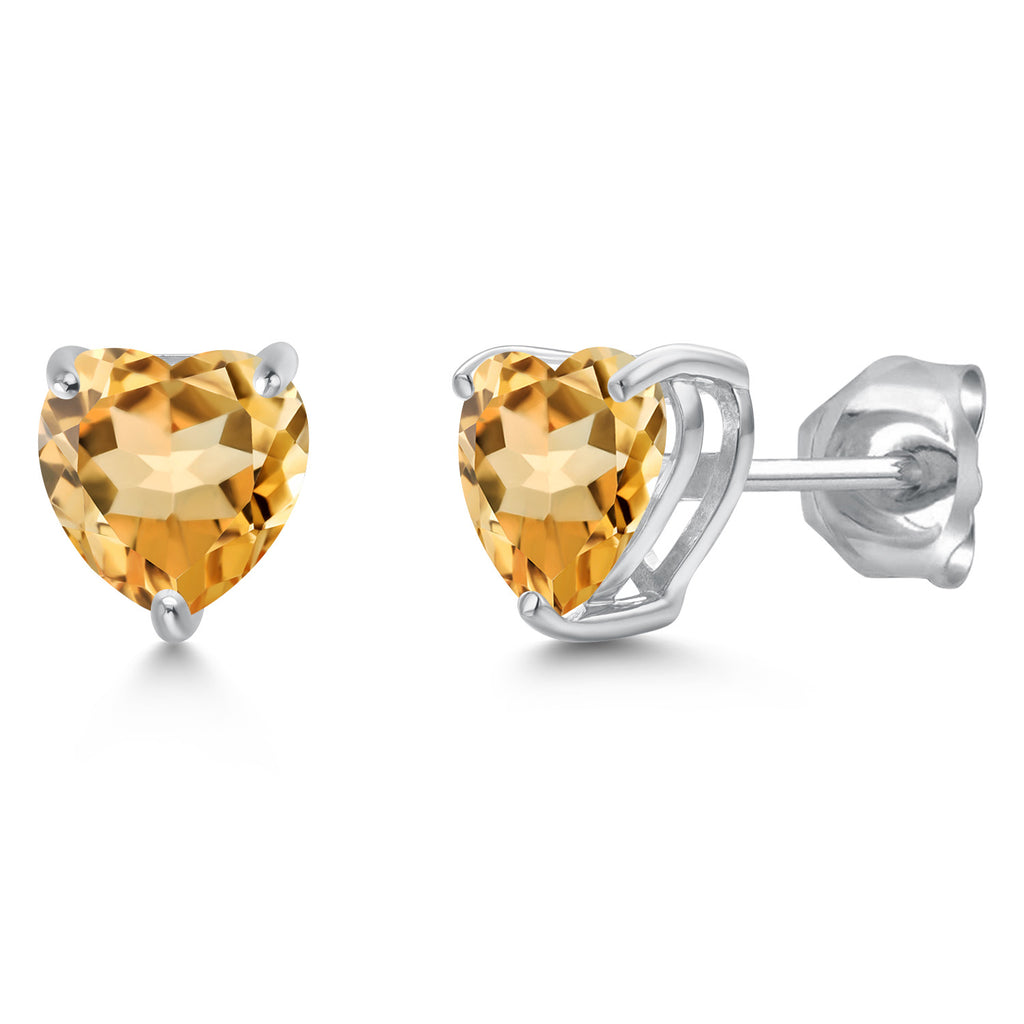 Citrine - November_Earrings in 14K White Gold