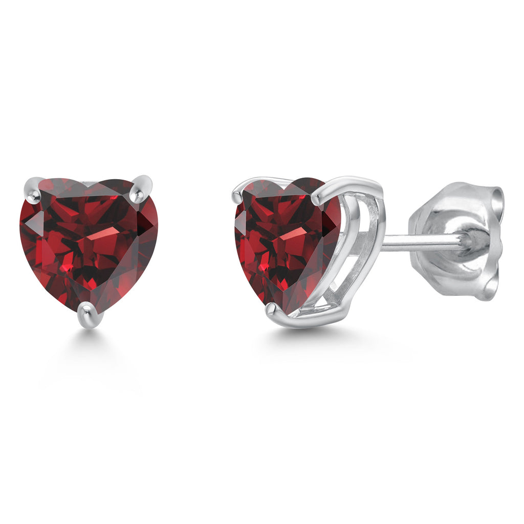 Garnet - January_Earrings in 14K White Gold