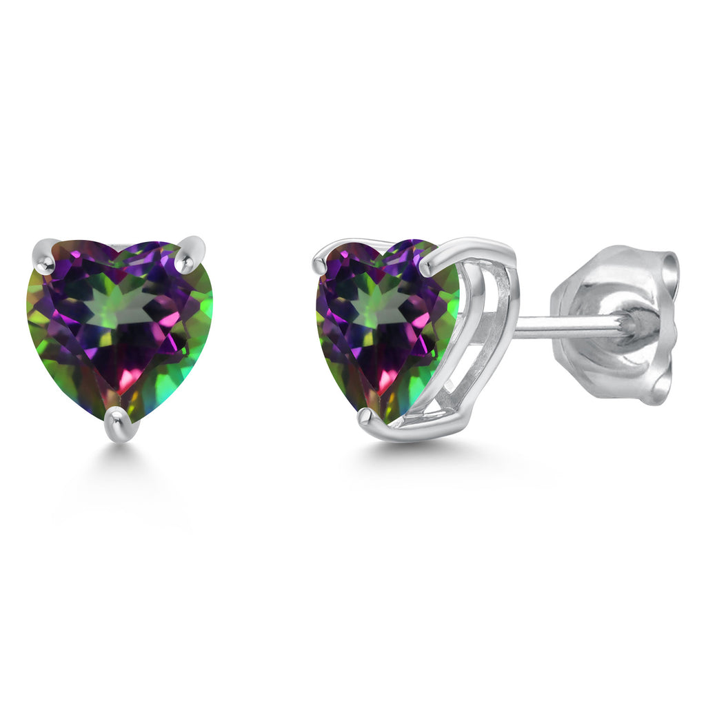 Green Mystic Topaz_Earrings in 14K White Gold