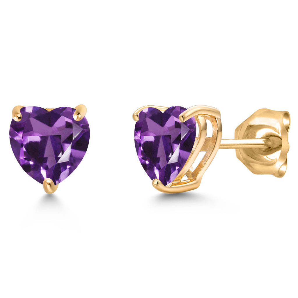Amethyst - February_Earrings in 14K Yellow Gold