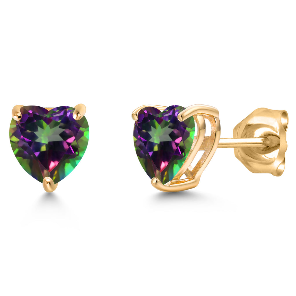 Green Mystic Topaz_Earrings in 14K Yellow Gold