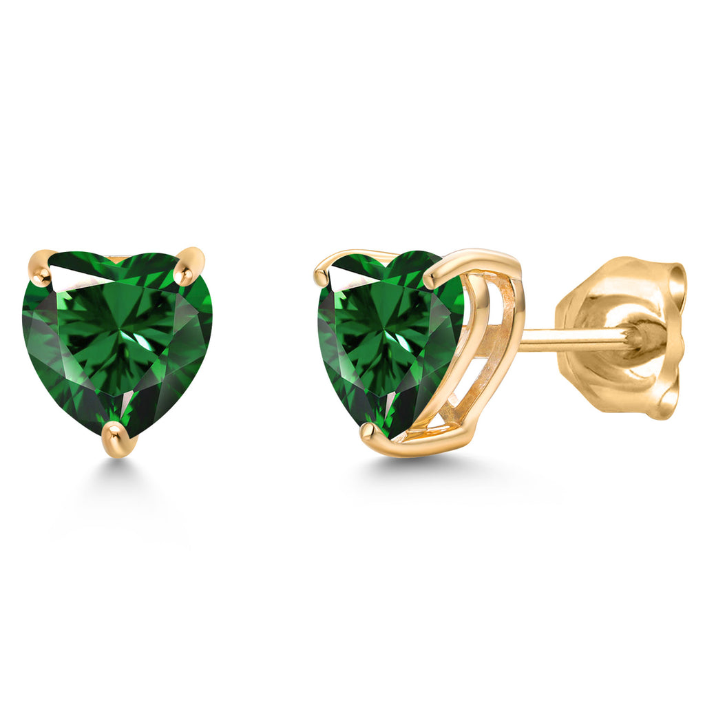 Nano Emerald - May_Earrings in 14K Yellow Gold