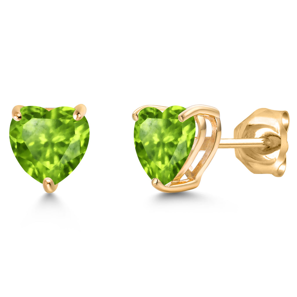 Peridot - August_Earrings in 14K Yellow Gold