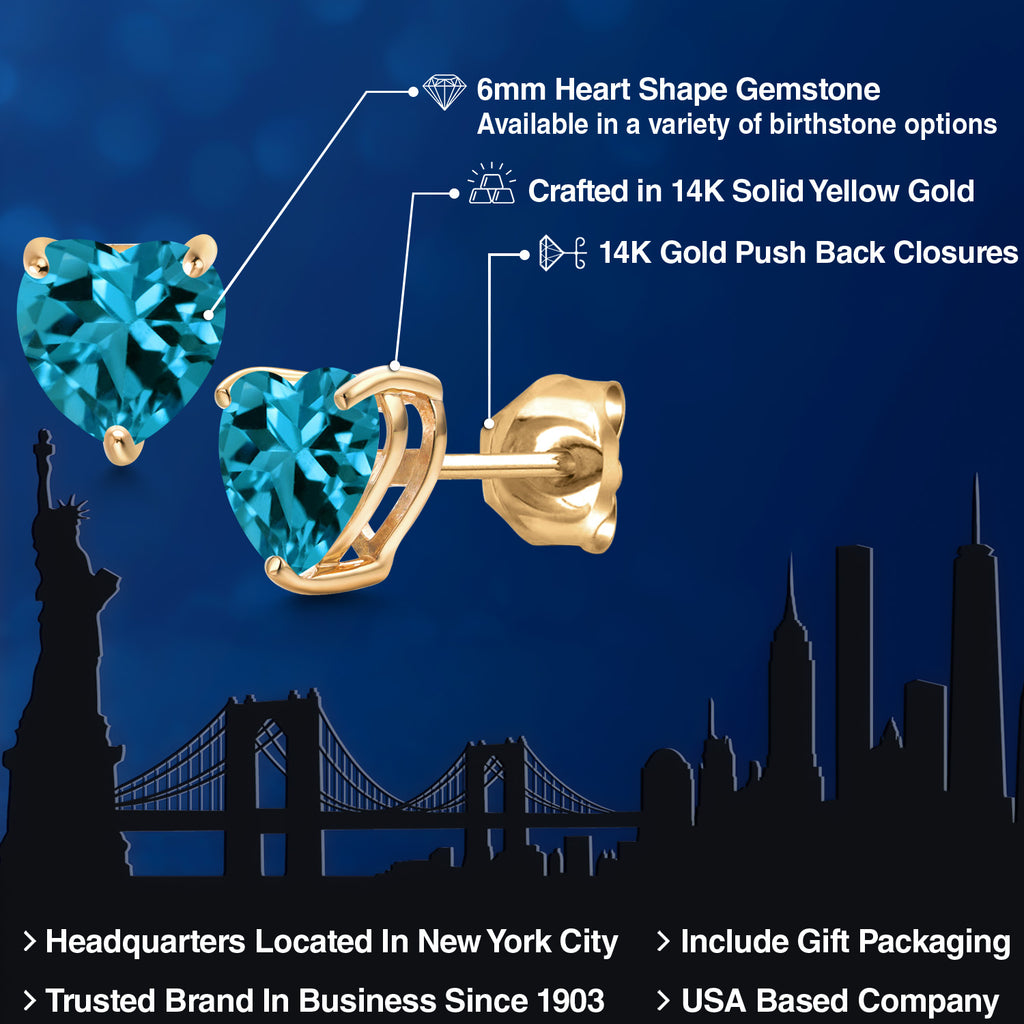 London Blue Topaz - November_Earrings in 14K Yellow Gold