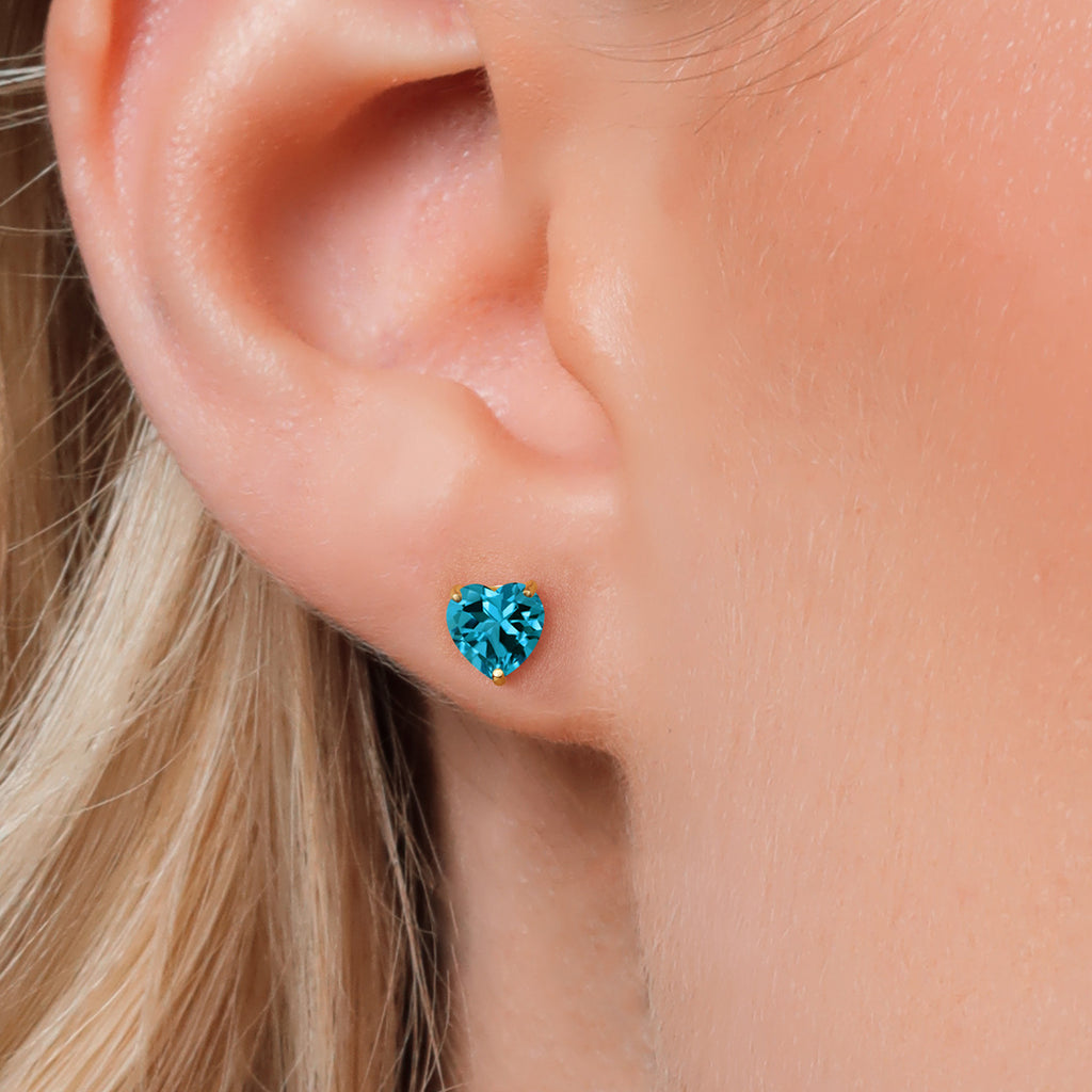 London Blue Topaz - November_Earrings in 14K Yellow Gold