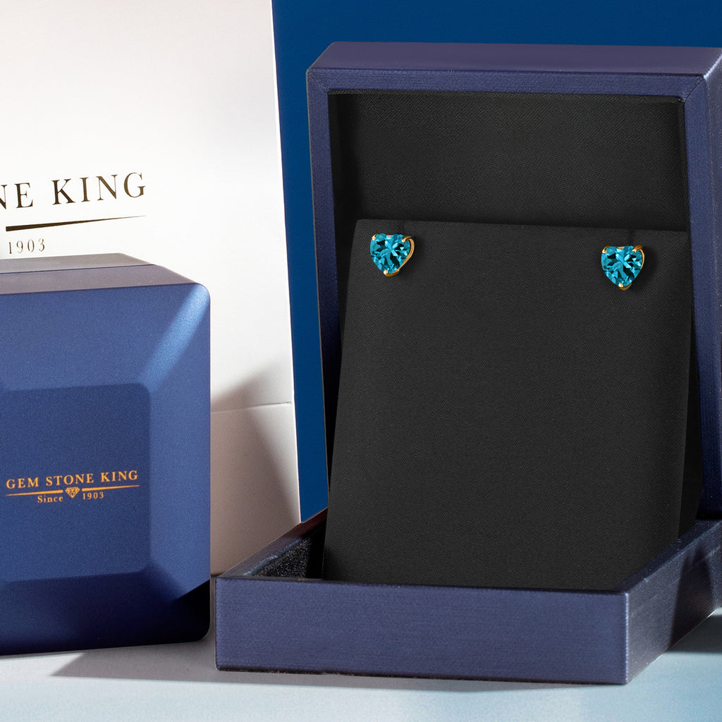 London Blue Topaz - November_Earrings in 14K Yellow Gold