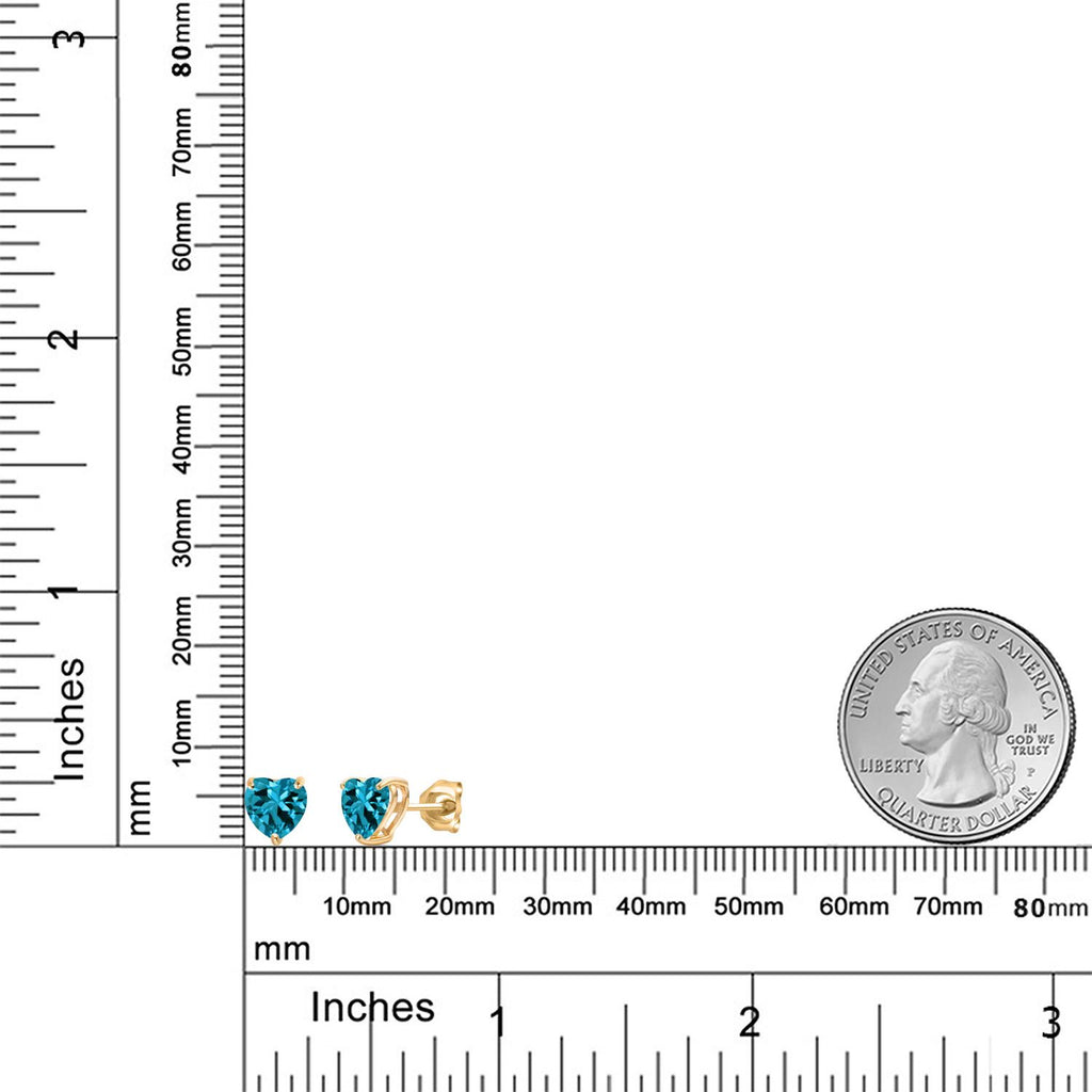 London Blue Topaz - November_Earrings in 14K Yellow Gold