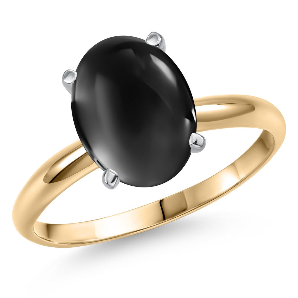 Onyx-Cabochon - December_8_Ring in 14K Two Tone Gold