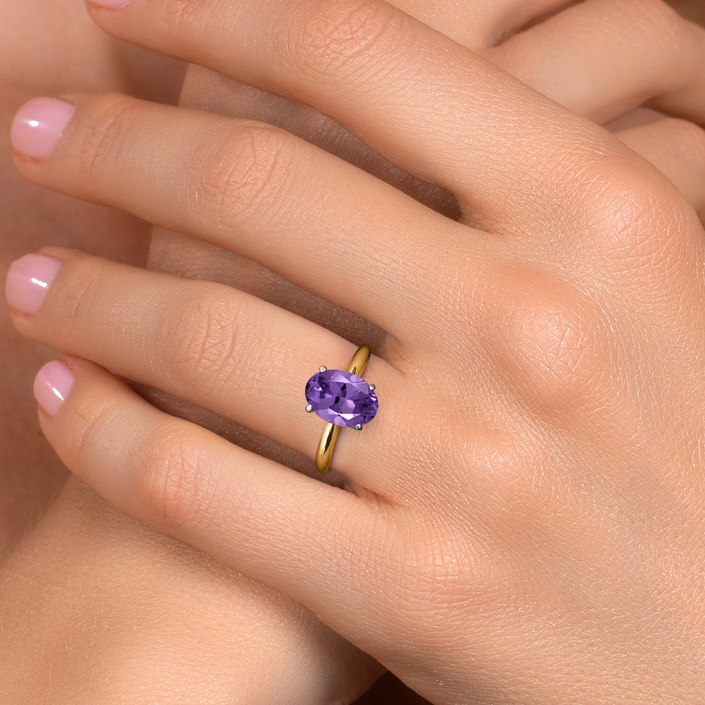 Amethyst - February_7_Ring in 14K Two Tone Gold