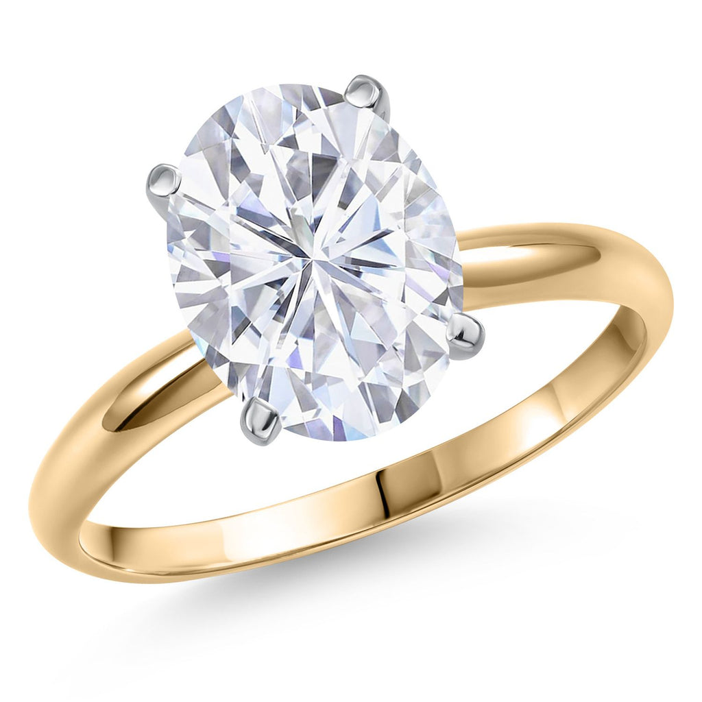 White Moissanite - April_6_Ring in 14K Two Tone Gold