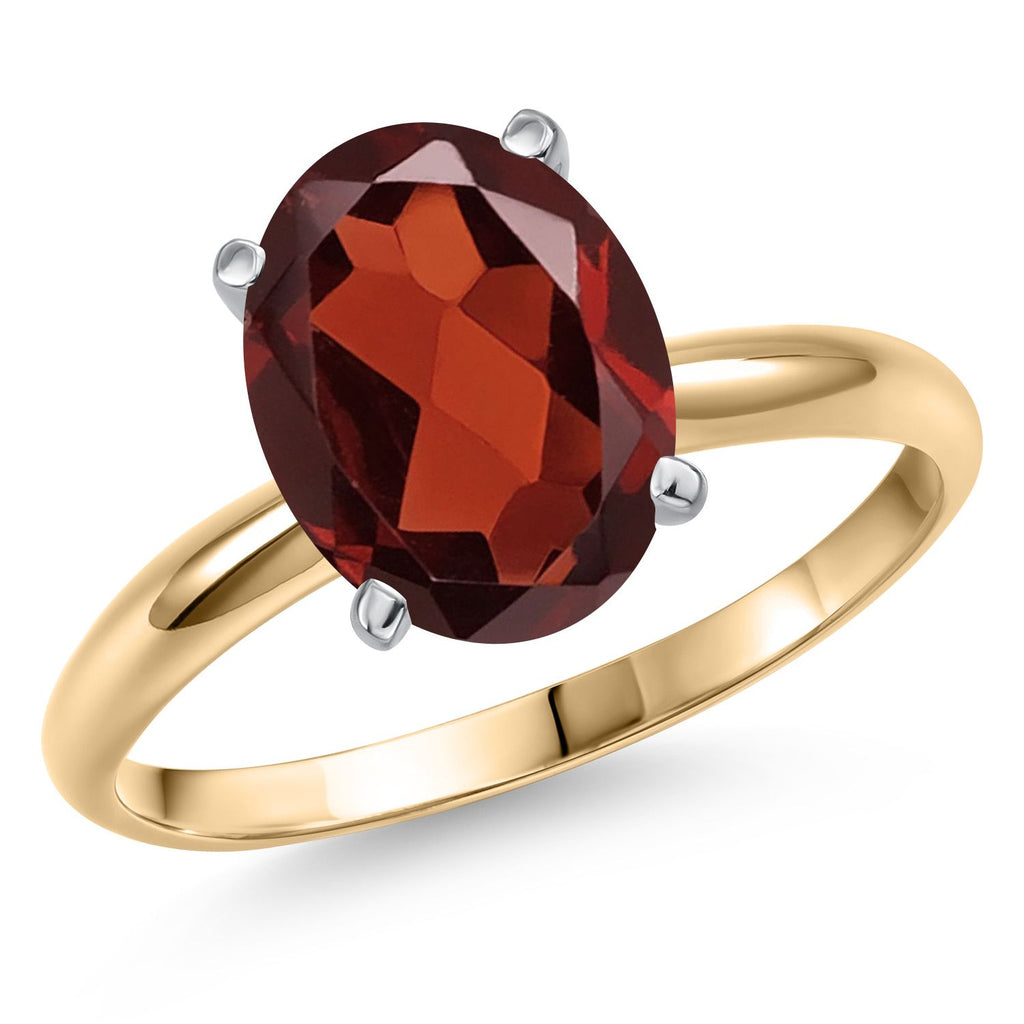 Garnet - January_8_Ring in 14K Two Tone Gold