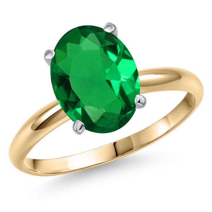 Nano Emerald - May_5_Ring in 14K Two Tone Gold