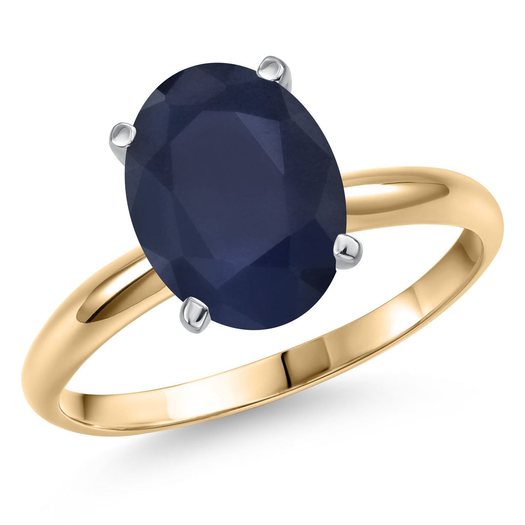 Blue Sapphire - September_8_Ring in 14K Two Tone Gold