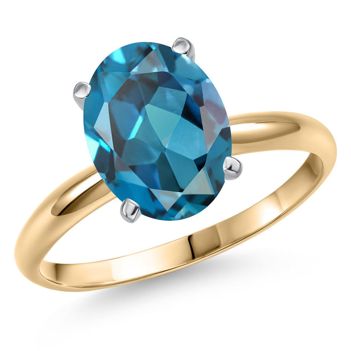 London Blue Topaz - November_8_Ring in 14K Two Tone Gold