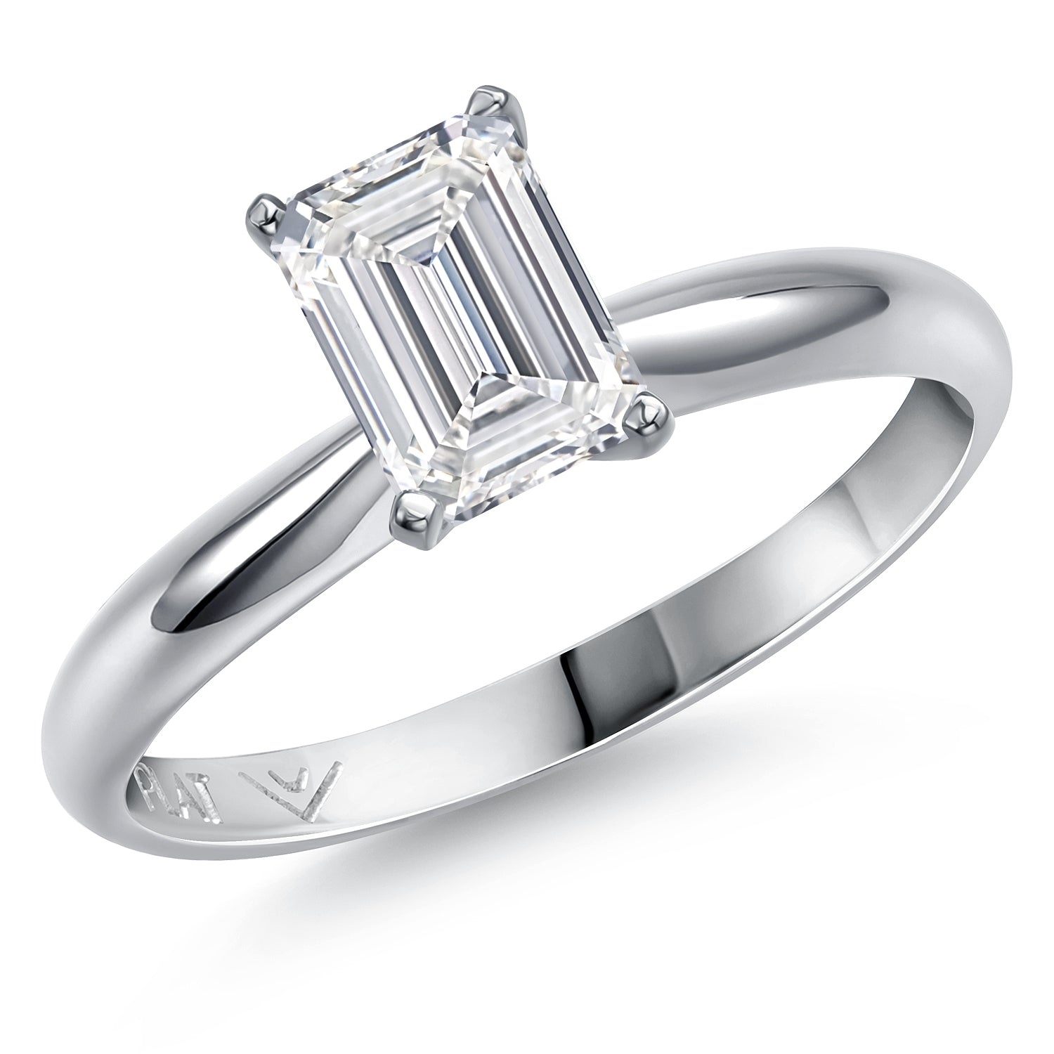 1.5 Ct Emerald Cut 950 Platinum IGI Certified Lab Grown Diamond Solitaire Engagement Ring For Women | F-G Color | VS1 Clarity | Available In Size 5, 6, 7, 8, 9