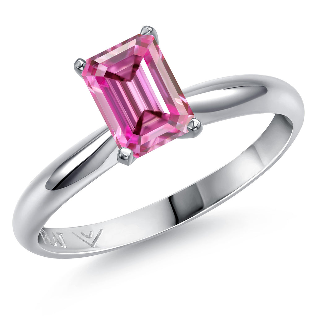 Pink Moissanite - April_8_Ring in Platinum