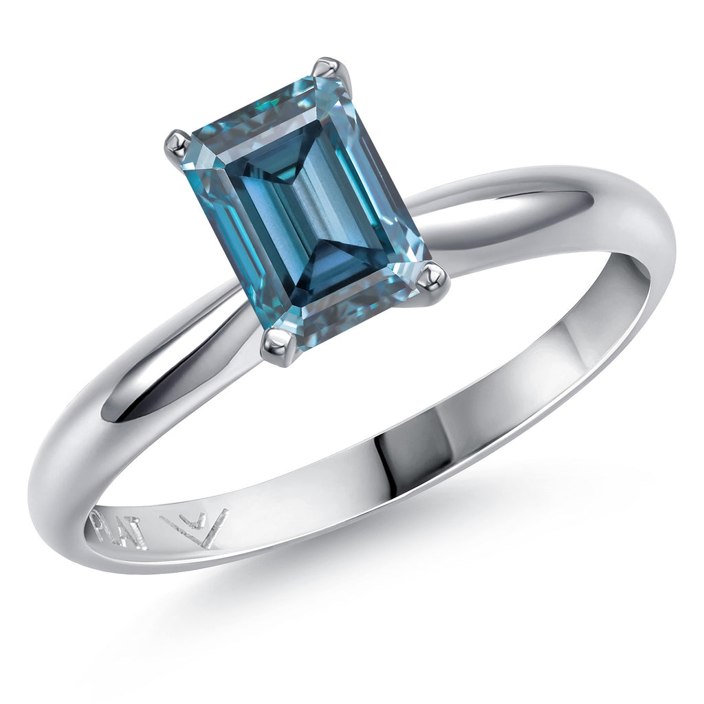 Persian Blue Moissanite - April_5_Ring in Platinum